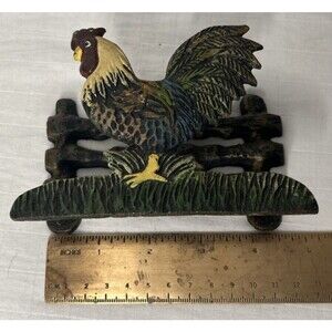 Cast Iron Chicken Rooster Napkin Holder Country Decor Kitchen Vintage Catering